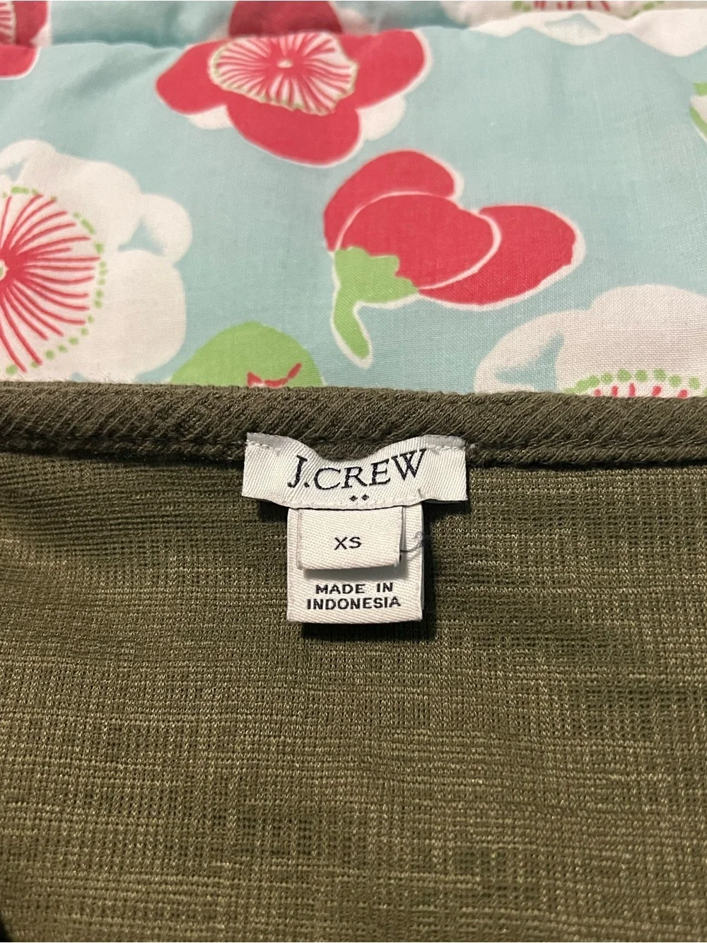 J. Crew Olive Tie-Front V-Neck size XS